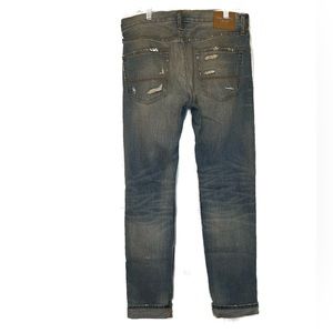 Abercrombie & Fitch A&F Skinny Mens Button Fly 32x34 Distressed Ripped Jeans